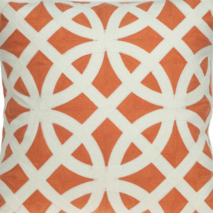 20" X 7" X 20" Transitional Orange Pillow Cover With Poly Insert