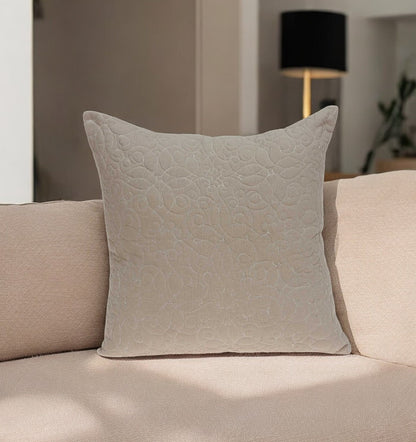 20" X 7" X 20" Elegant Transitional Tan Pillow Cover With Poly Insert