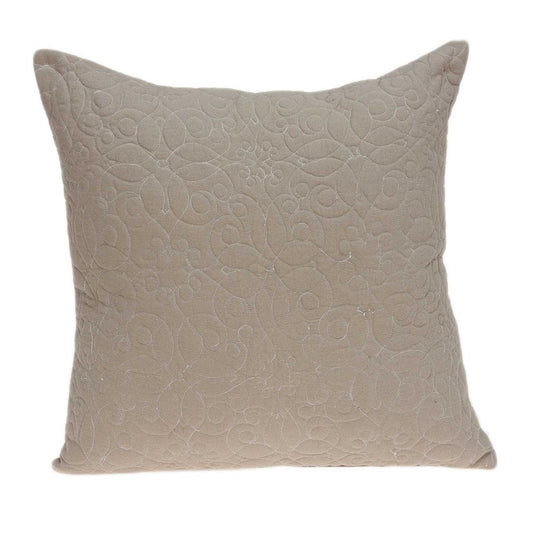 20" Tan Swirl Cotton Throw Pillow