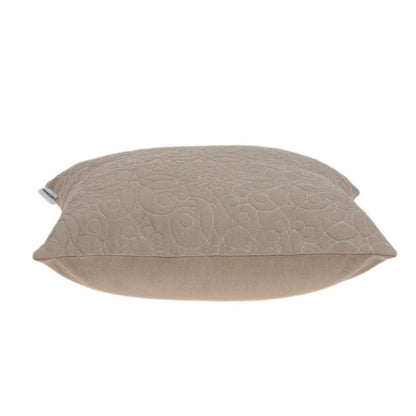 20" Tan Swirl Cotton Throw Pillow