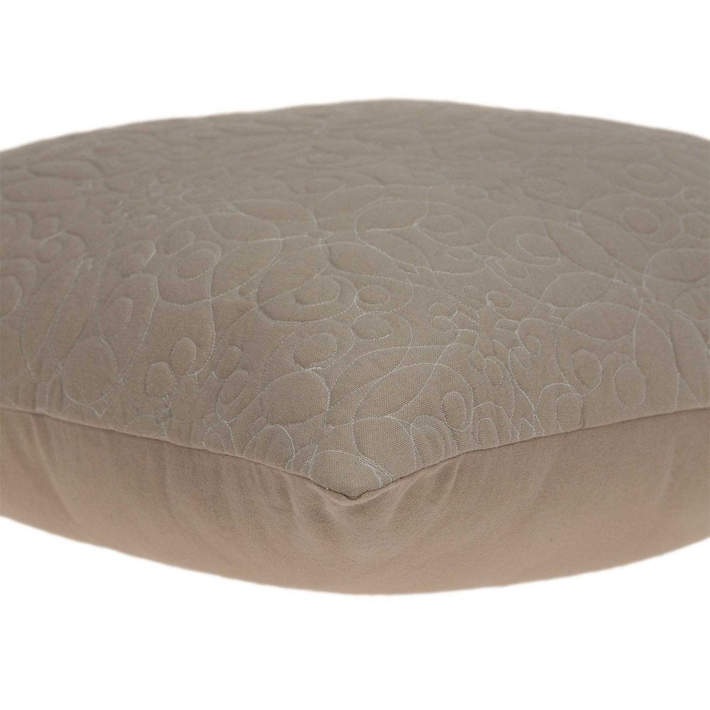 20" Tan Swirl Cotton Throw Pillow
