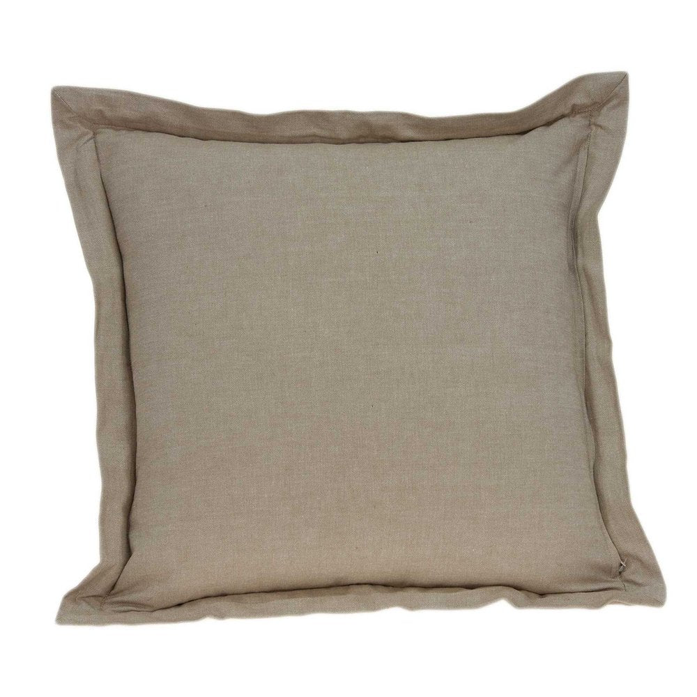 20" Beige Brown And Orange Striped Cotton Blend Throw Pillow