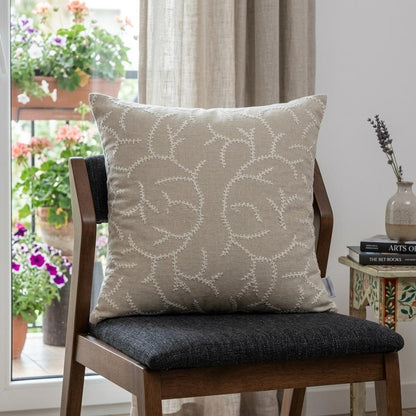 20" X 7" X 20" Elegant Transitional Beige Pillow Cover With Poly Insert
