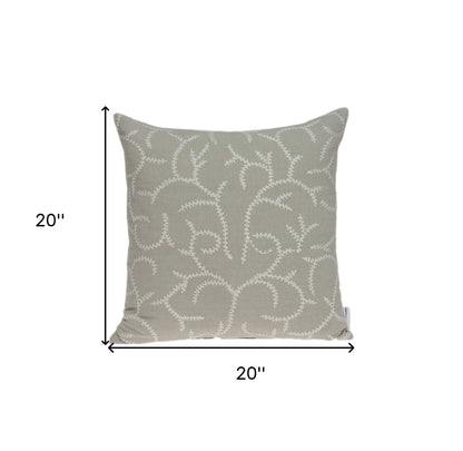 20" X 7" X 20" Elegant Transitional Beige Pillow Cover With Poly Insert