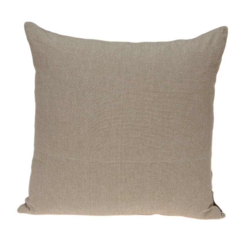 20" Tan Cotton Throw Pillow