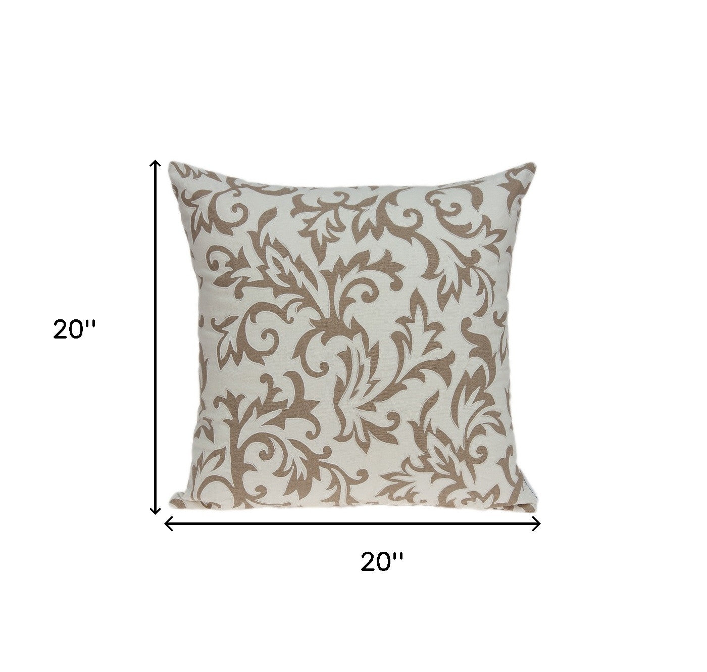 20" Beige Cotton Throw Pillow Cover