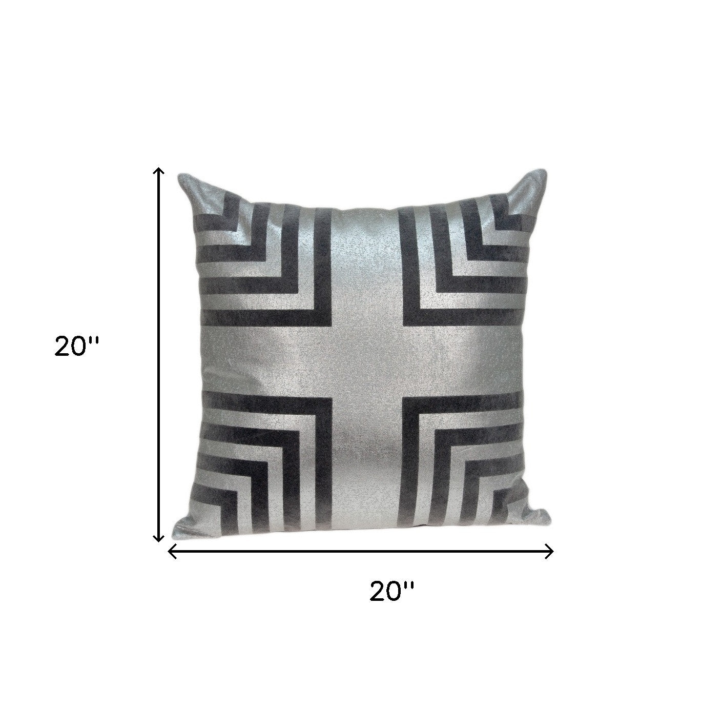 20" Gray Faux Leather Throw Pillow