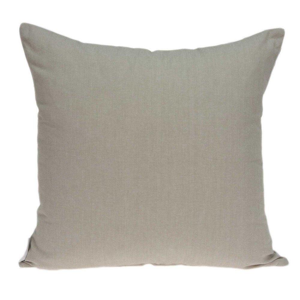 20" Beige Damask Cotton Throw Pillow