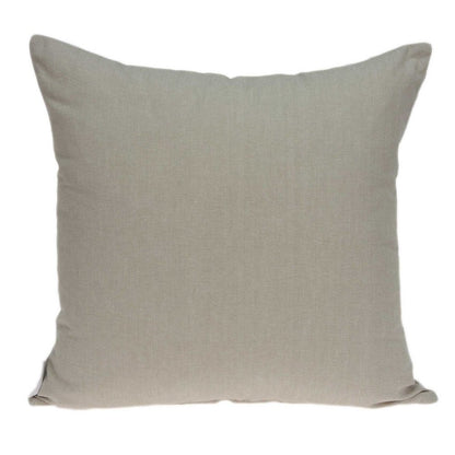 20" Beige Damask Cotton Throw Pillow