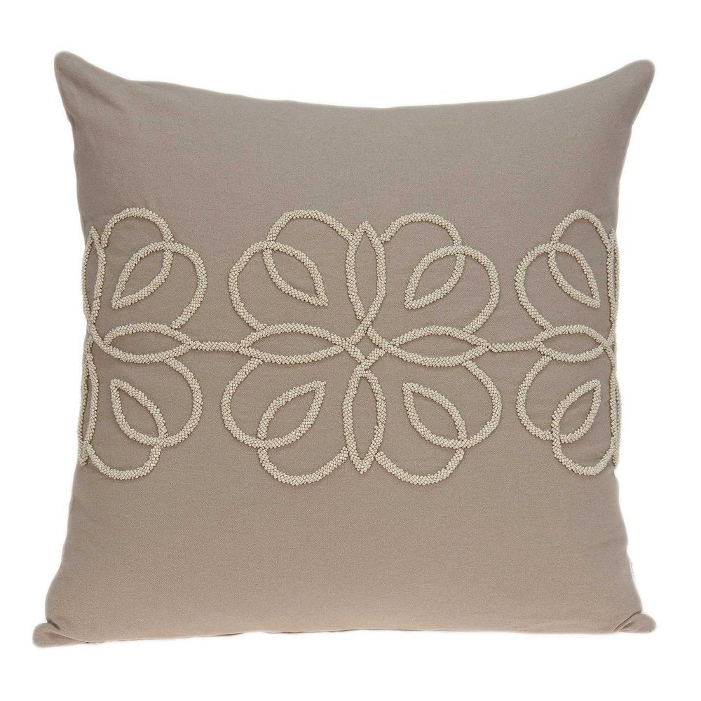 20" X 7" X 20" Stunning Transitional Tan Cotton Pillow Cover With Poly Insert