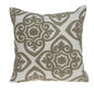 20" Ivory Damask Cotton Throw Pillow