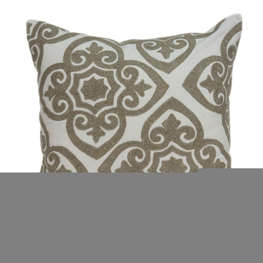 20" X 7" X 20" Bling Ivory Pillow Cover With Poly Insert