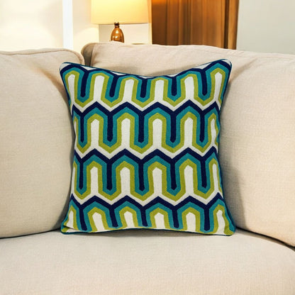 20" X 7" X 20" Handmade Transitional Multicolored Pillow Cover With Poly Insert