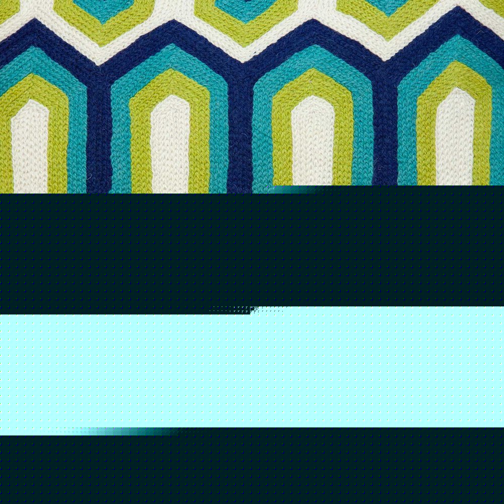 20" X 7" X 20" Handmade Transitional Multicolored Pillow Cover With Poly Insert