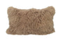 17" X 27" Beige Microsuede Down Lumbar Throw Pillow