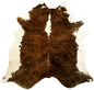 5' X 6' Brown And White Cowhide Handmade Area Rug
