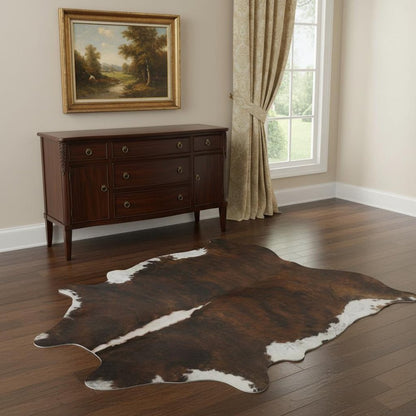 5' X 6' Gold Cowhide Handmade Area Rug