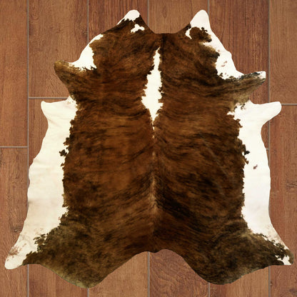 6 Ft Natural Black Brindled Cowhide Rug