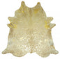 5' X 6' Gold Cowhide Handmade Area Rug