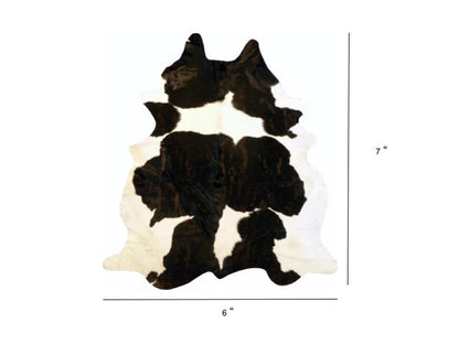 6 Ft Natural Black Brindled Cowhide Rug