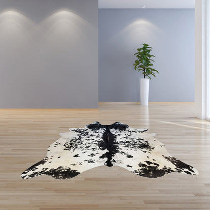 6 Ft Natural Black Brindled Cowhide Rug