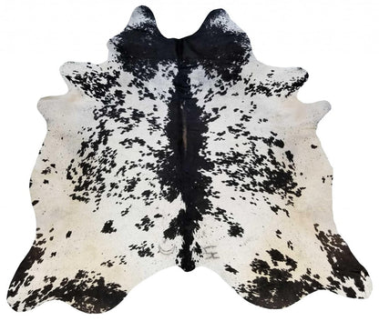 6' X 7' Black Cowhide Handmade Area Rug