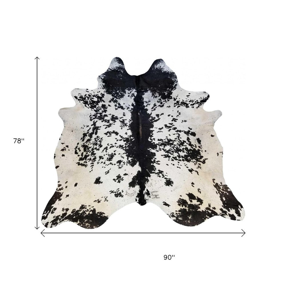 6' X 7' Black Cowhide Handmade Area Rug