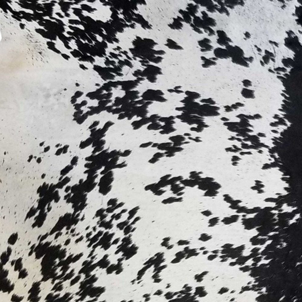 6' X 7' Black Cowhide Handmade Area Rug
