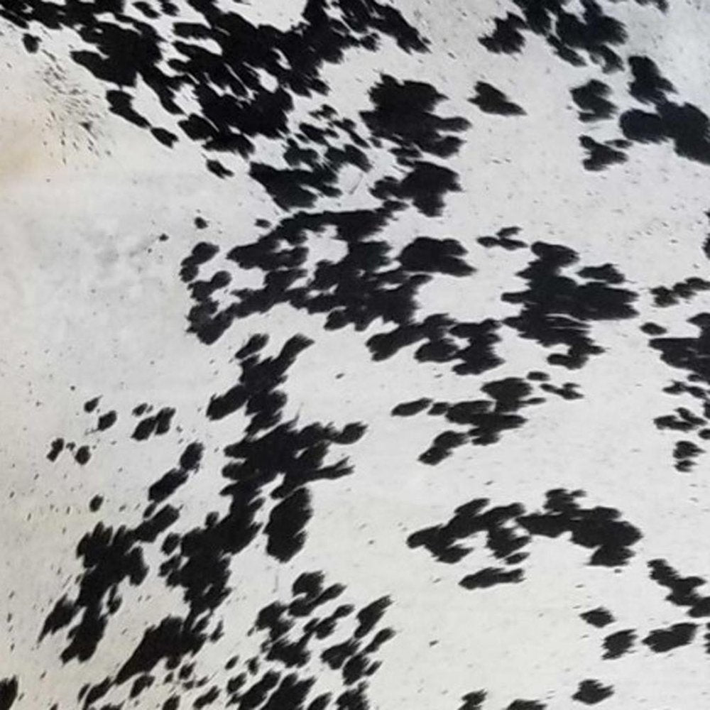 6' X 7' Black Cowhide Handmade Area Rug
