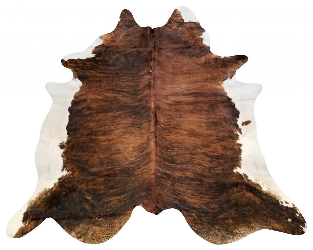 6' X 7' Black Cowhide Handmade Area Rug