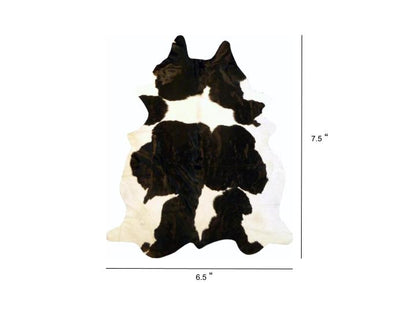 6.5 Ft  Black And White Brindled Cowhide Rug