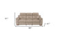90" Beige Faux Leather Sofa With Brown Legs