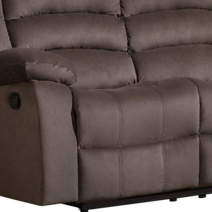 Two Piece Indoor Brown Microsuede Five Person Seating Set