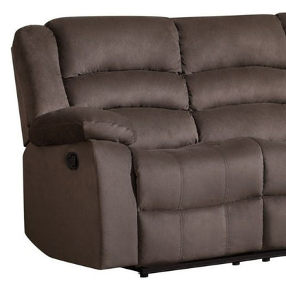 Two Piece Indoor Brown Microsuede Five Person Seating Set