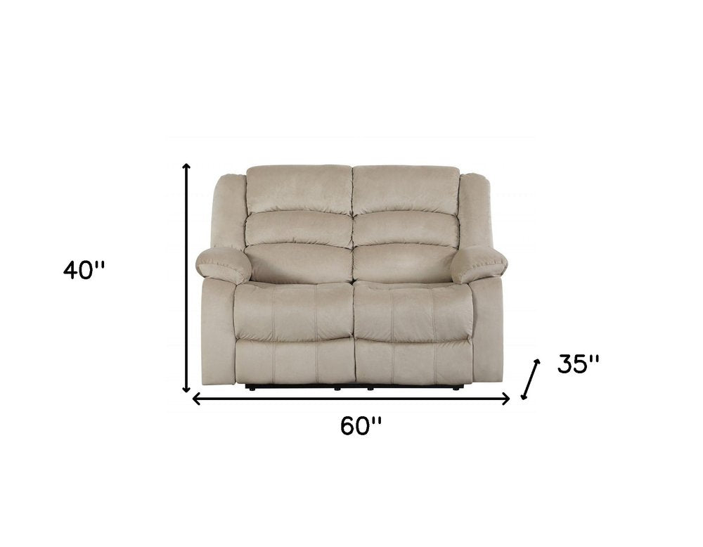 Two Piece Indoor Beige Microsuede Five Person Seating Set