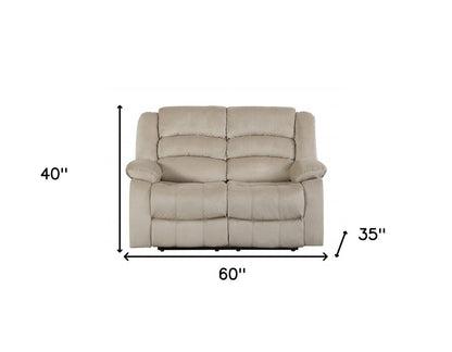 Two Piece Indoor Beige Microsuede Five Person Seating Set