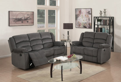 Two Piece Indoor Gray Microsuede Five Person Seating Set