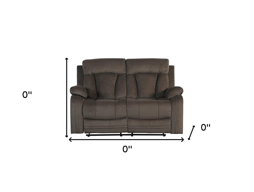 Two Piece Indoor Brown Microsuede Five Person Seating Set