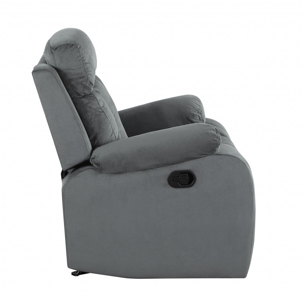 Two Piece Indoor Gray Microsuede Five Person Seating Set