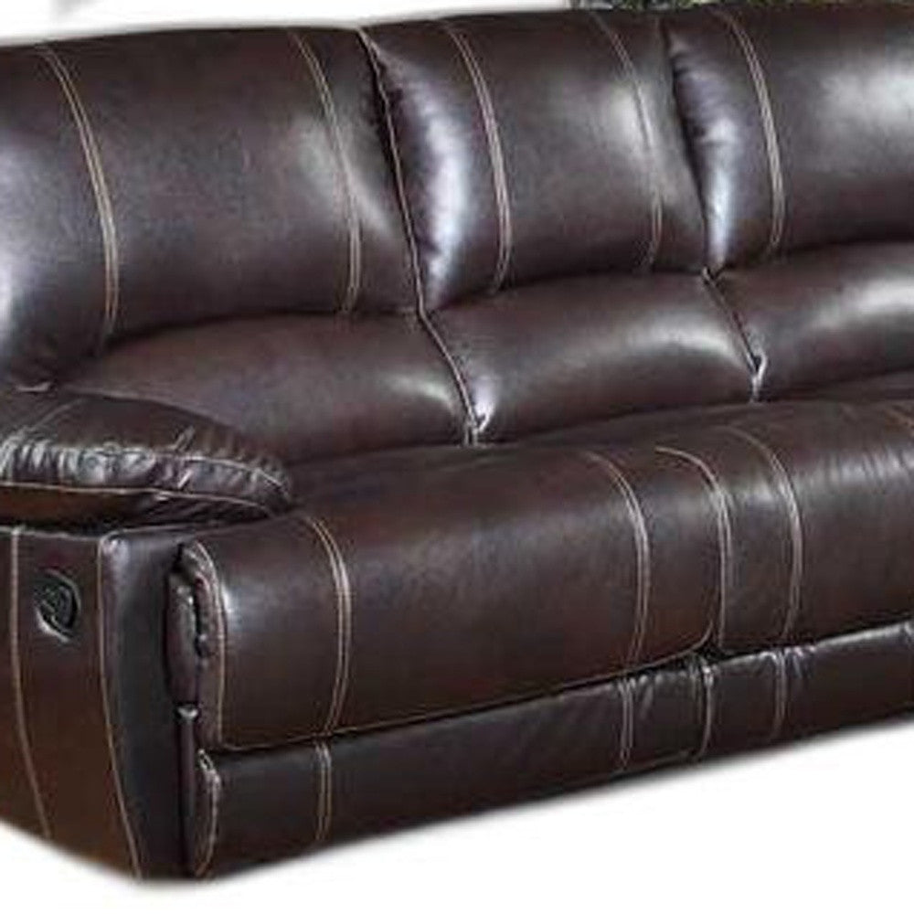 Two Piece Indoor Brown Faux Leather Five Person Seating Set