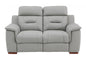 67" Gray And Brown Faux Leather Manual Reclining Loveseat