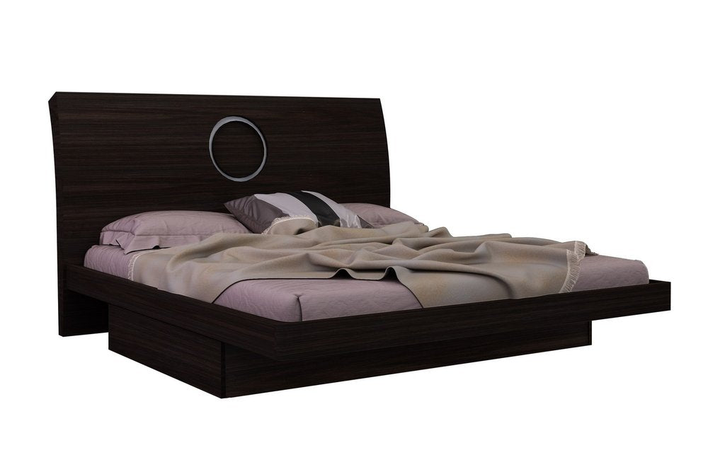 Brown Wood King Bed Frame