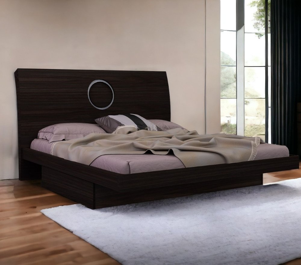 Brown Wood King Bed Frame
