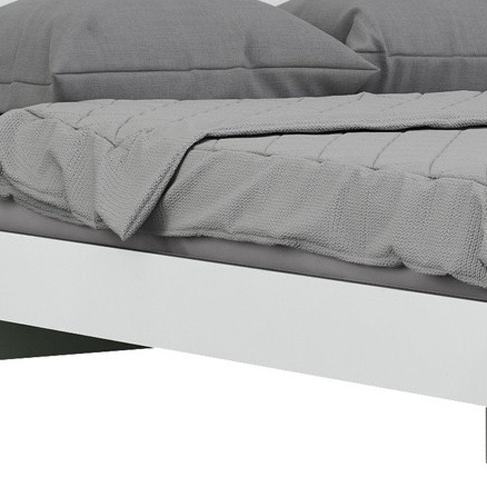White Solid Wood Queen Bed Frame
