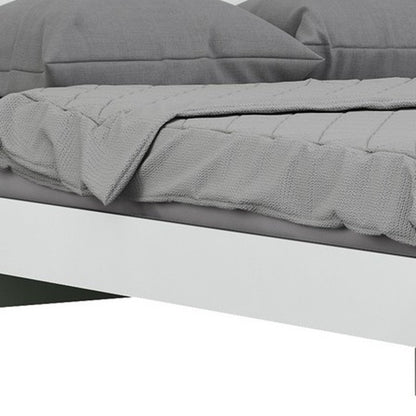White Solid Wood Queen Bed Frame