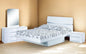 Four Piece White Solid and Manufactured Wood Bedroom Set With Mirror