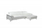 White Italian Leather L Shaped Two Piece Sofa and Chaise Sectional