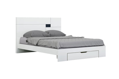 Four Piece White Solid Wood Bedroom Set With Mirror