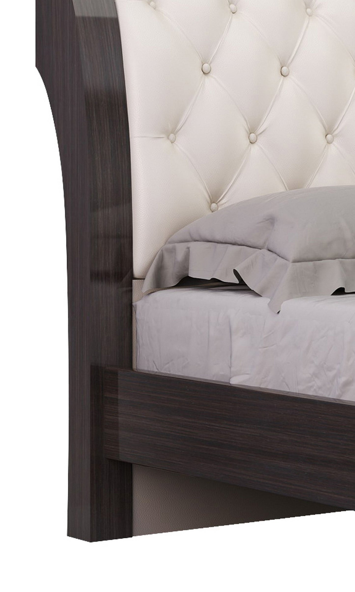 Four Piece Beige Solid Wood Bedroom Set With Mirror