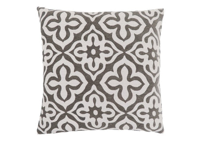 18" X 18" Taupe Polyester Geometric Zippered Pillow